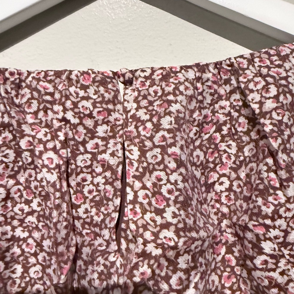 Abercrombie & Fitch floral crop top Peasant Boho Women M spring summer - Picture 9 of 9